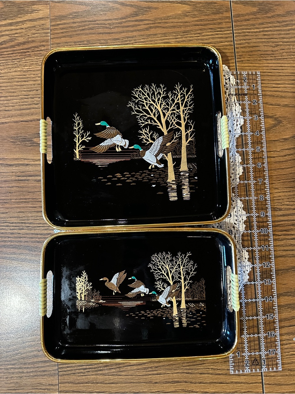 Set of 2 Mallard Duck Serving Trays